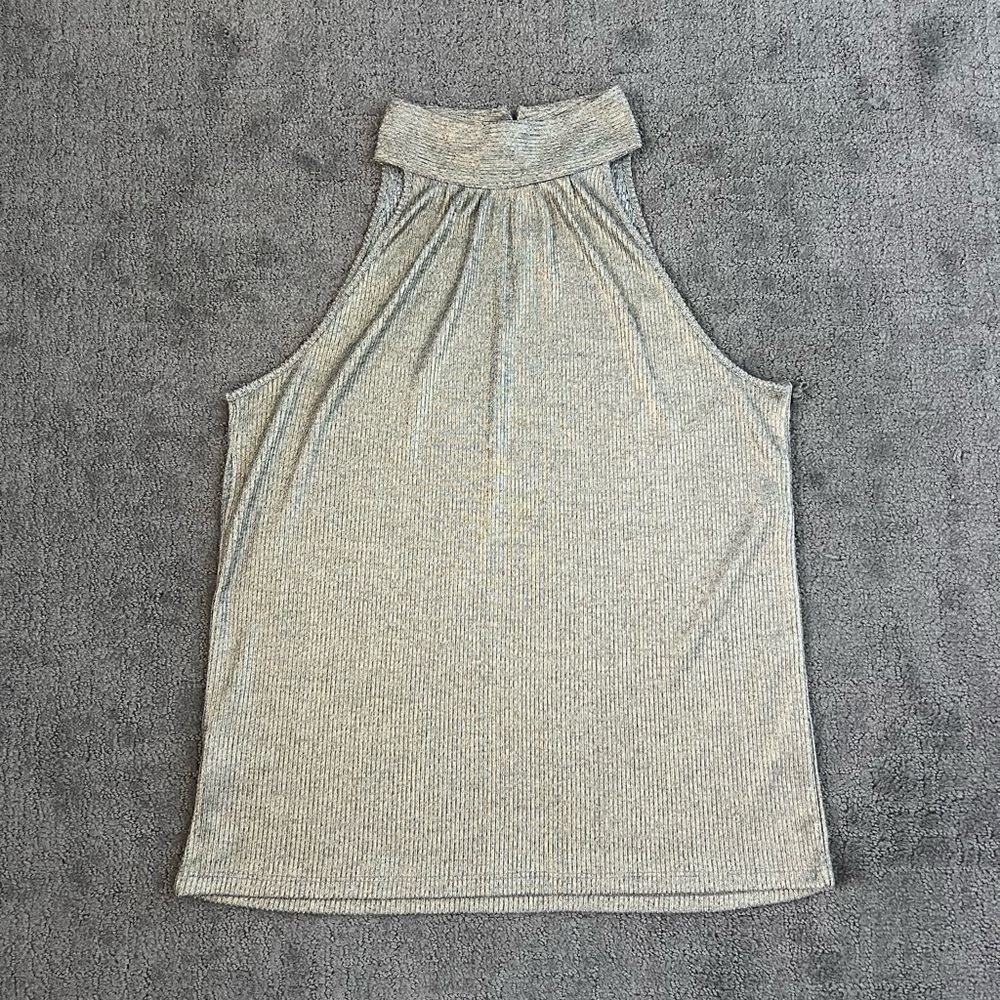 Ann Taylor Metallic Halter Neck Top